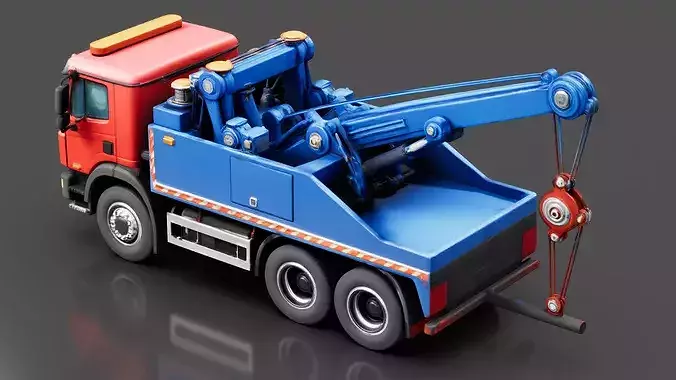 Wheel Lift Tow Truck Low-poly 3D model 3