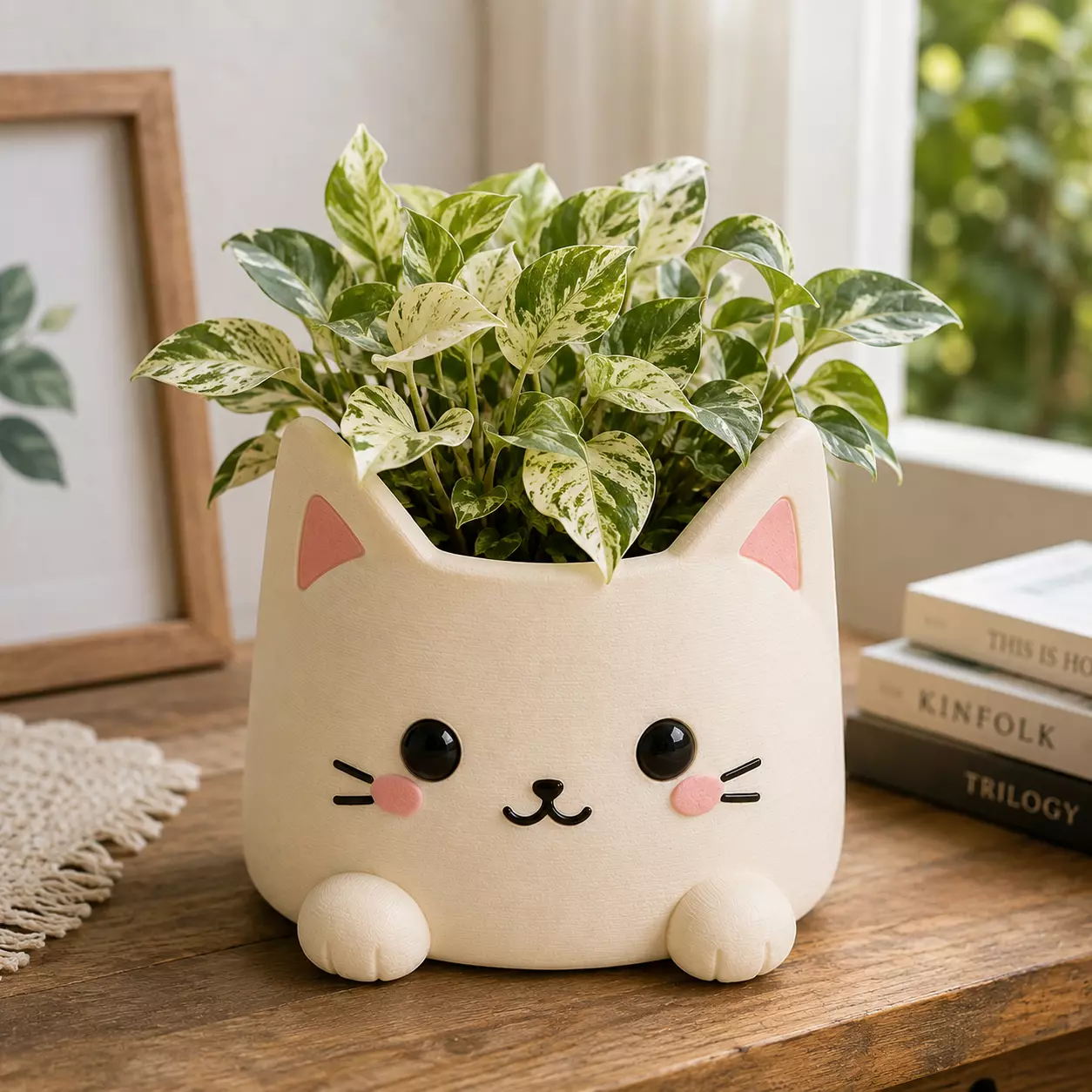 Cute Kawaii Cat Planter 3D Printable STL 3D print model