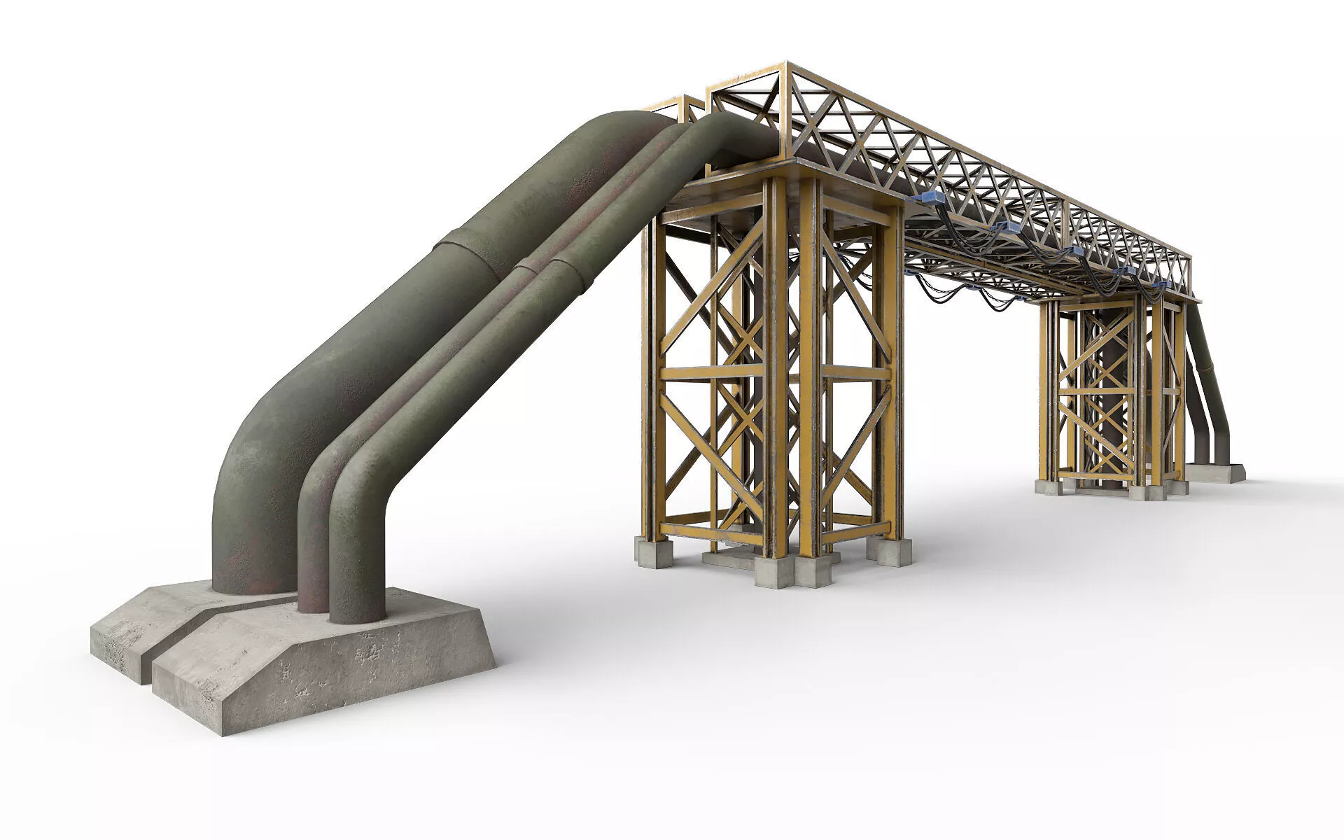 Industrial facility Low-poly 3D model