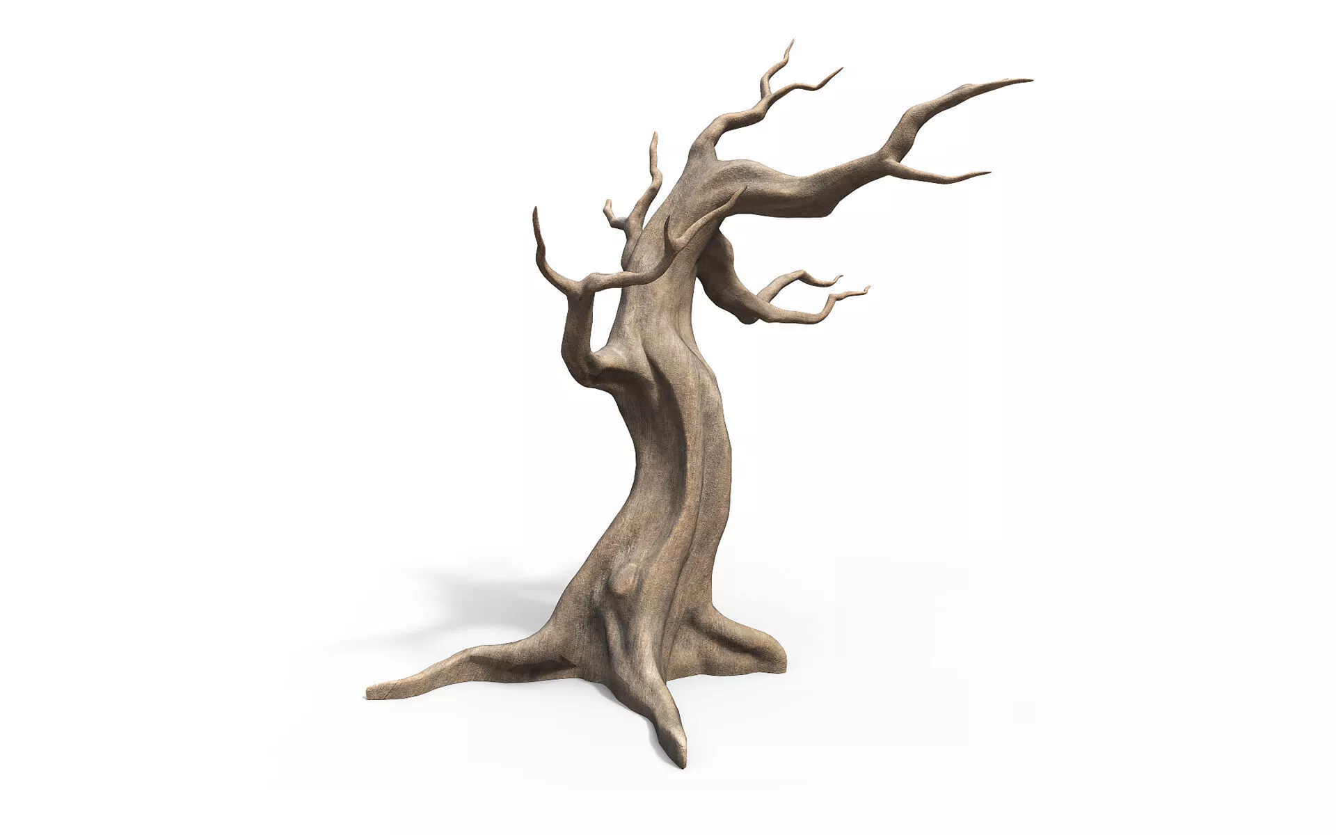 Dead dry tree Low-poly 3D model
