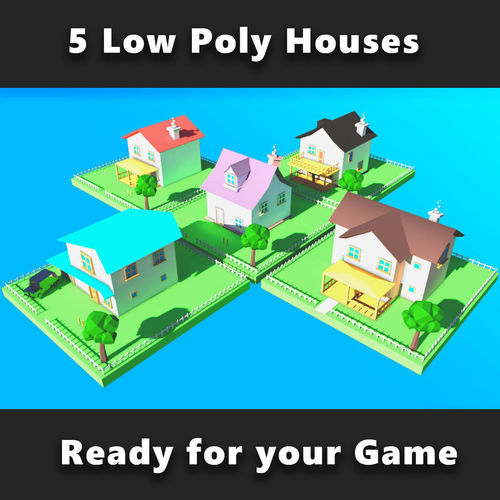 Modern House Collection Low Poly 3D model Low-poly 3D model