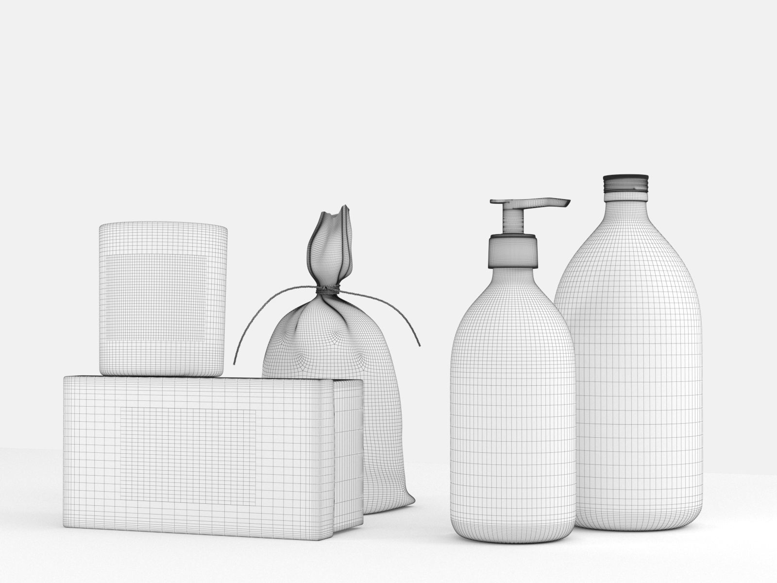 Linden Leaves Bath Collection 3D model_1