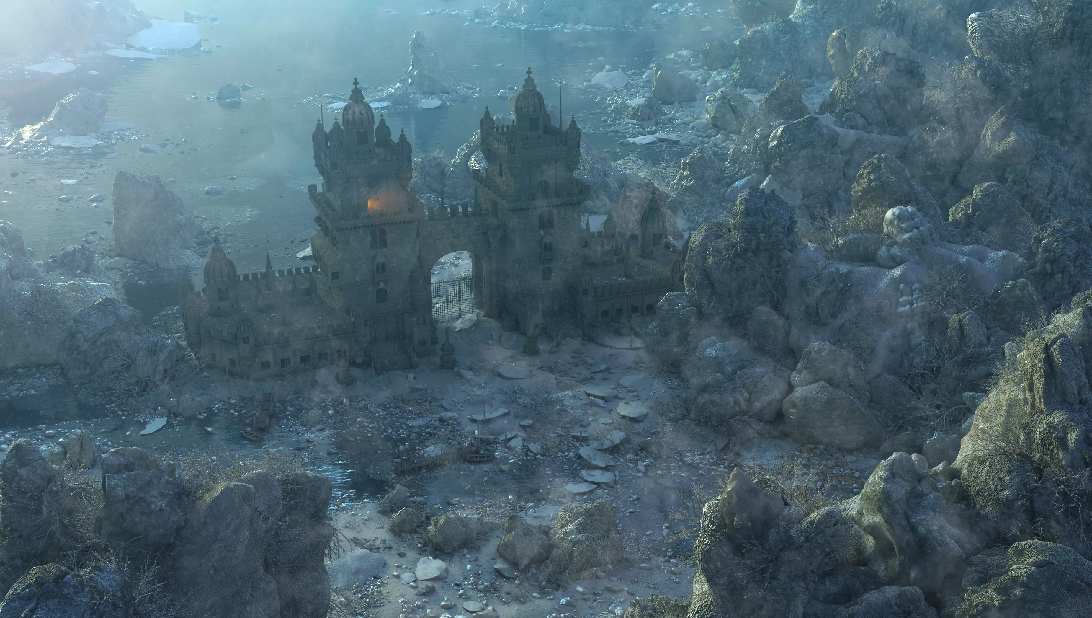 Fantasy Winter Lost Castle Environment 3D model