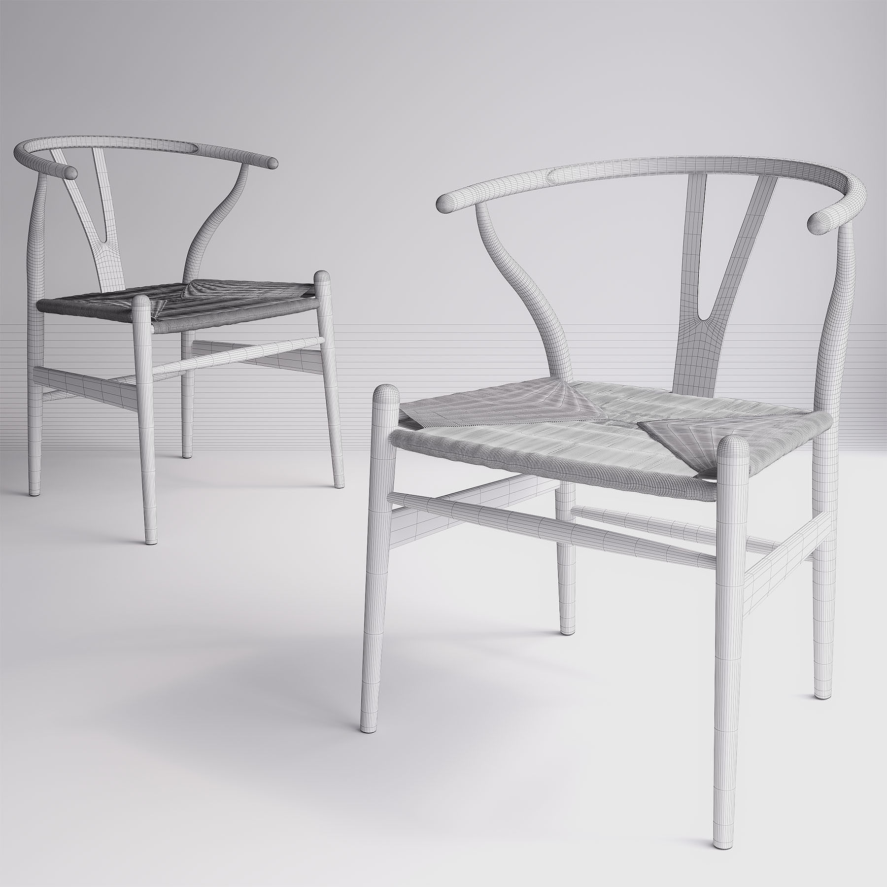 Wishbone chair CH24 by Carl Hansen and son 3D model_1