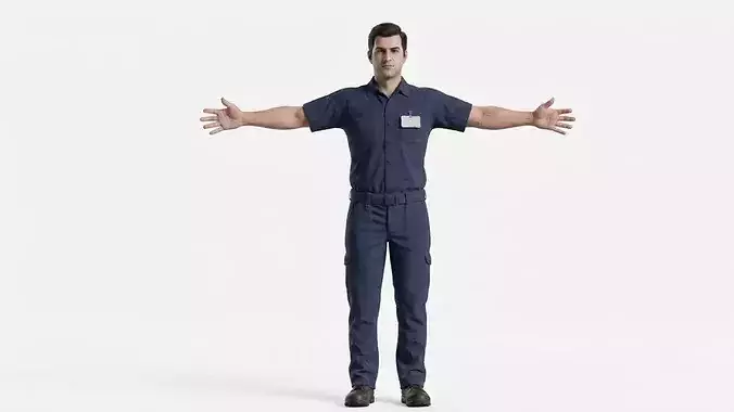 Male Maintenance Technician Character Game Ready