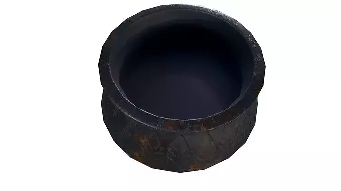 Stylized Medieval Cooking Cauldron  Game Ready 3D Model Low-poly 3D model 7