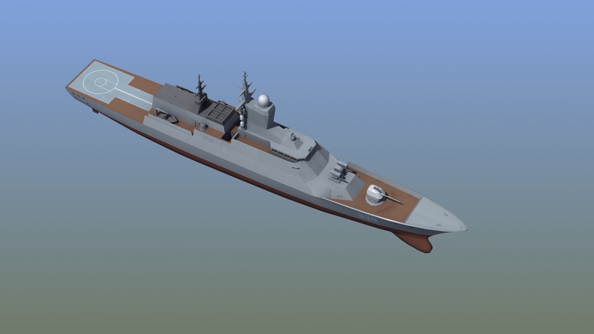 Russian Corvette 3D model_10