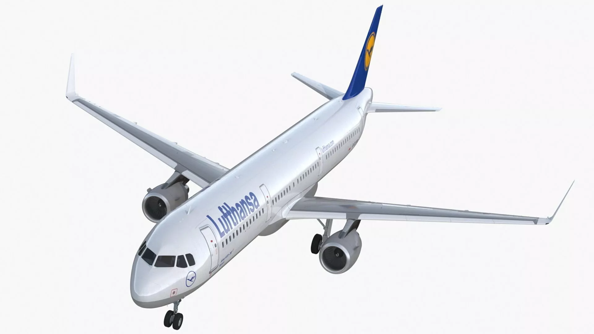 Lufthansa Airbus A321 with Cabin Rigged for Cinema 4D 3D model