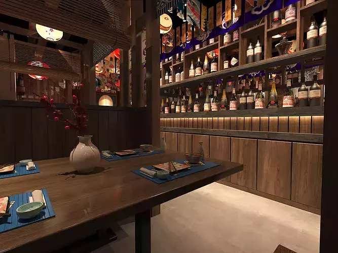 Japanese Restaurant - Izakaya 3D model 4