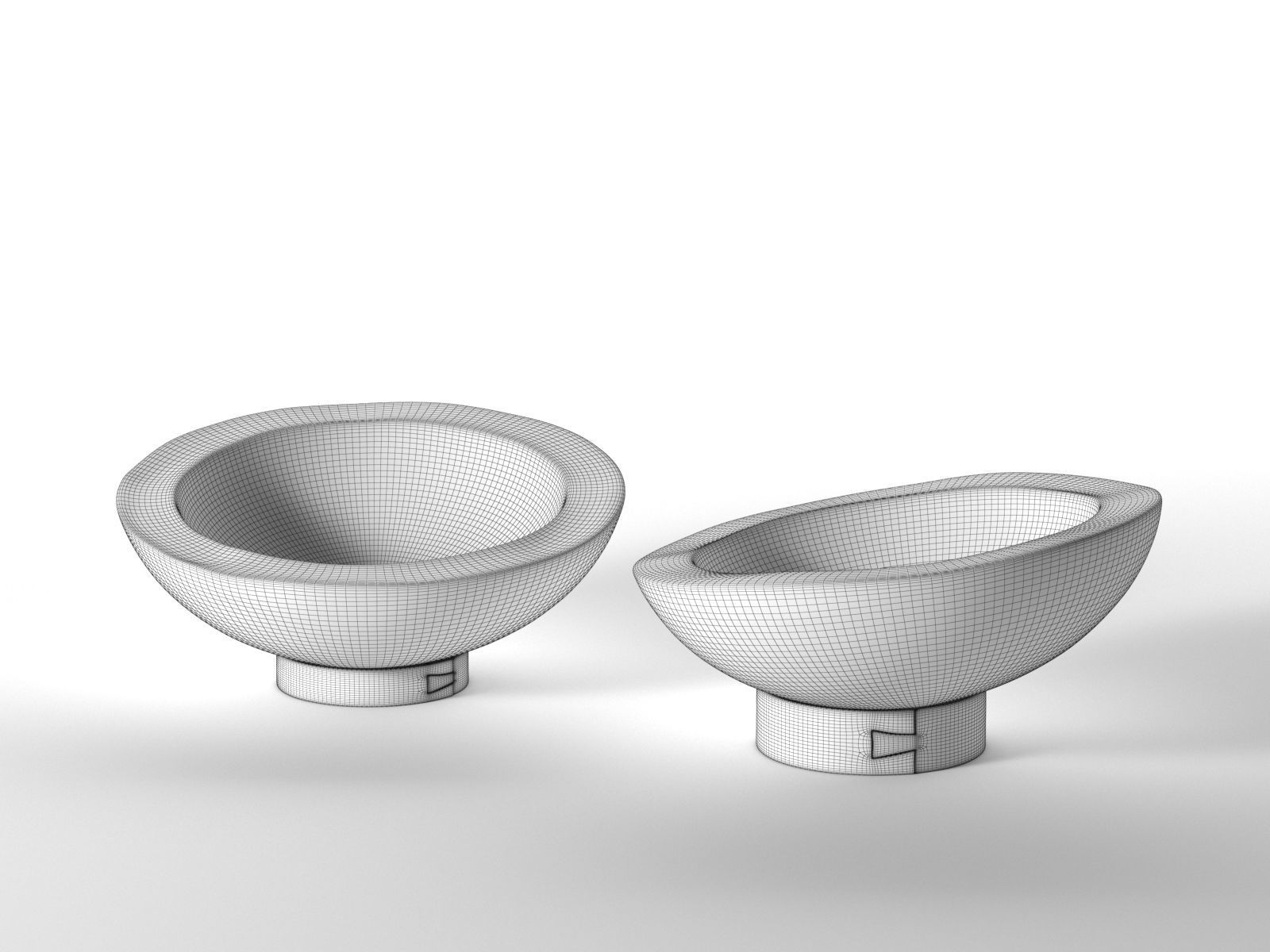 Concrete Bowls Nr2 3D model_1