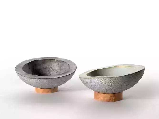 Concrete Bowls Nr2 3D model