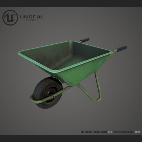 Wheelbarrow unreal Low-poly 3D model