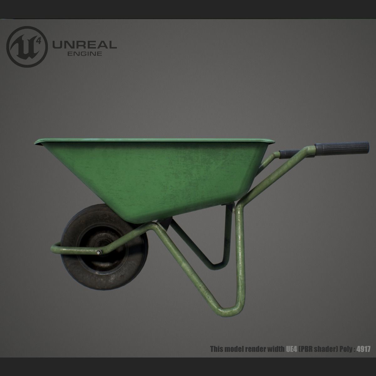 Wheelbarrow unreal Low-poly 3D model_4