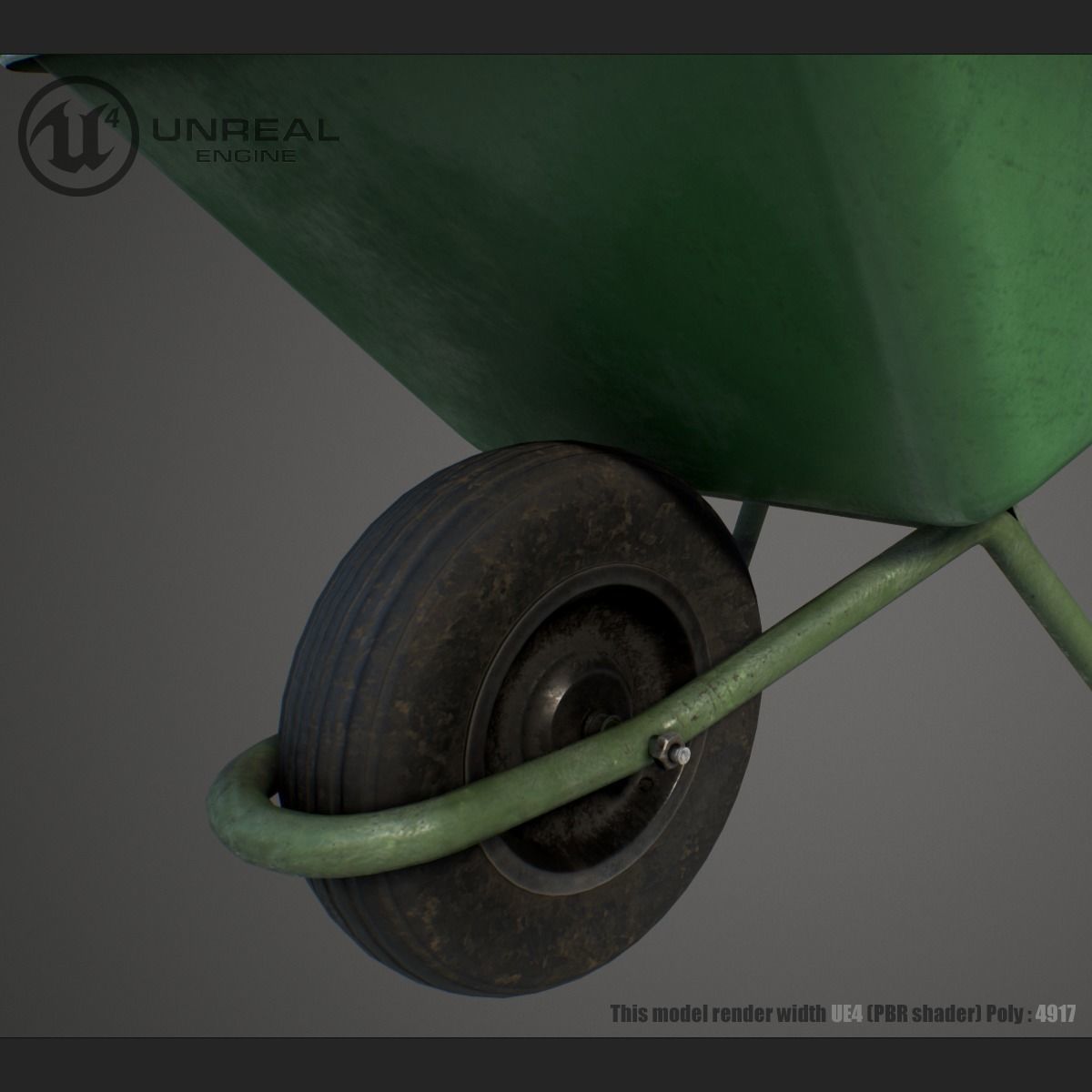 Wheelbarrow unreal Low-poly 3D model_2