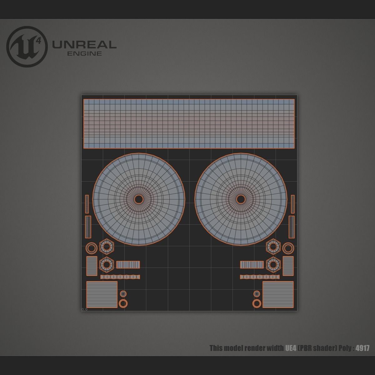 Wheelbarrow unreal Low-poly 3D model_7