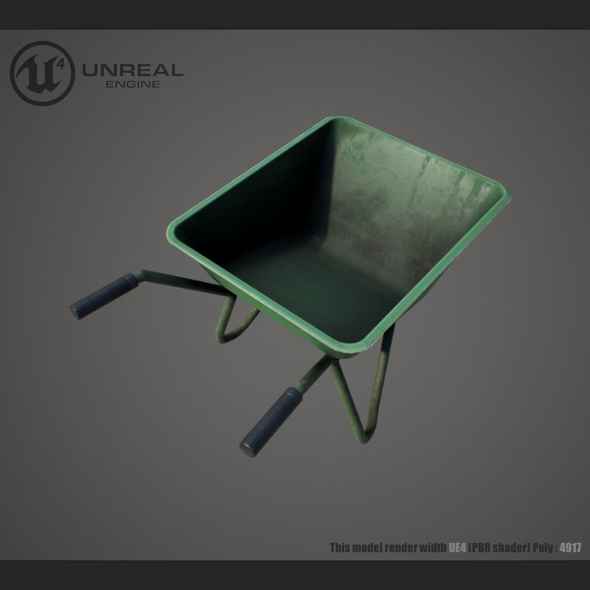 Wheelbarrow unreal Low-poly 3D model_3