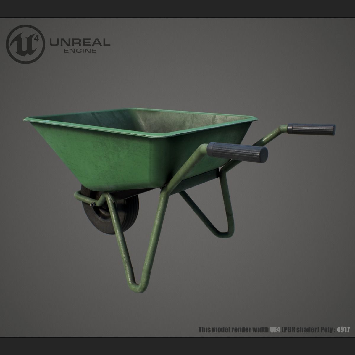 Wheelbarrow unreal Low-poly 3D model_1
