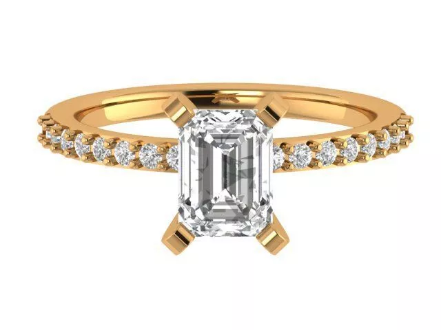 Emerald Engagement Ring 3D print model