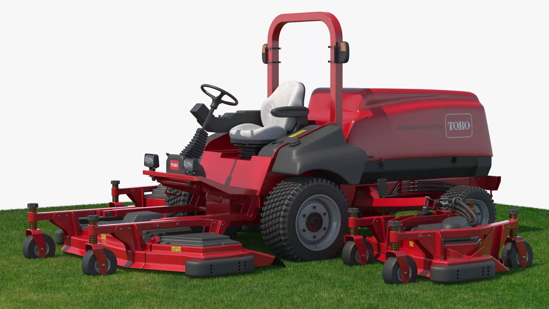 Rotary Mower Toro Groundsmaster 5900 on Green Lawn Fur 3D model
