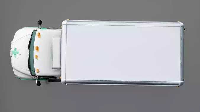 Mobile Pharmacy Truck Low-poly 3D model 6