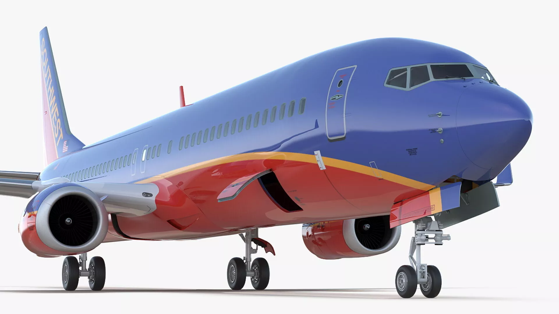 Southwest Airlines Boeing 737-900 ER with Cabin Rigged Cinema 4D 3D model