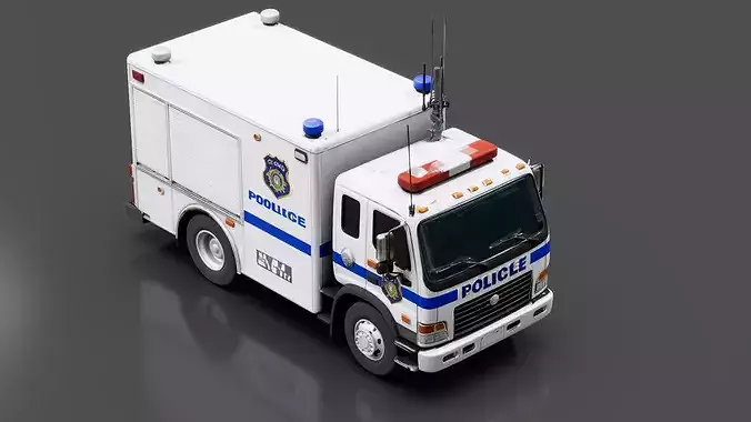 Police Command Vehicle Low-poly 3D model 5