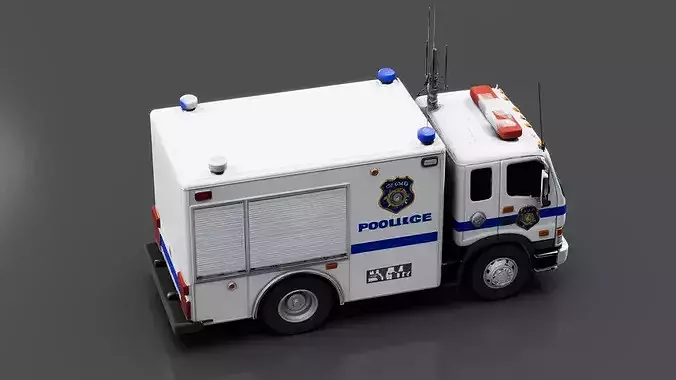 Police Command Vehicle Low-poly 3D model 4