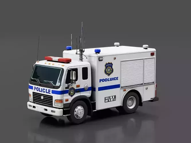 Police Command Vehicle Low-poly 3D model