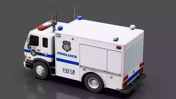 Police Command Vehicle Low-poly 3D model 3