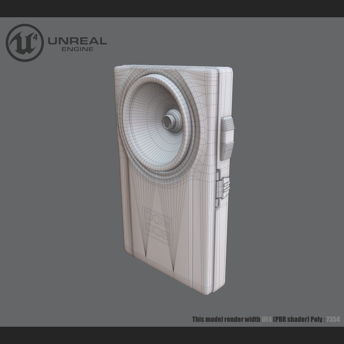 Military flashlight Low-poly 3D model_6