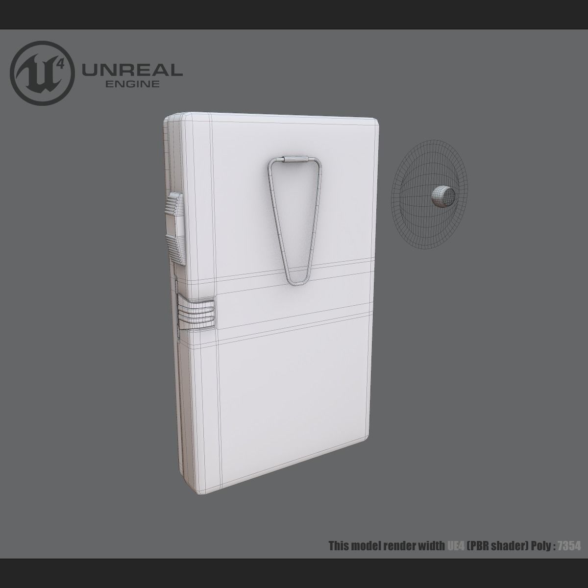 Military flashlight Low-poly 3D model_5