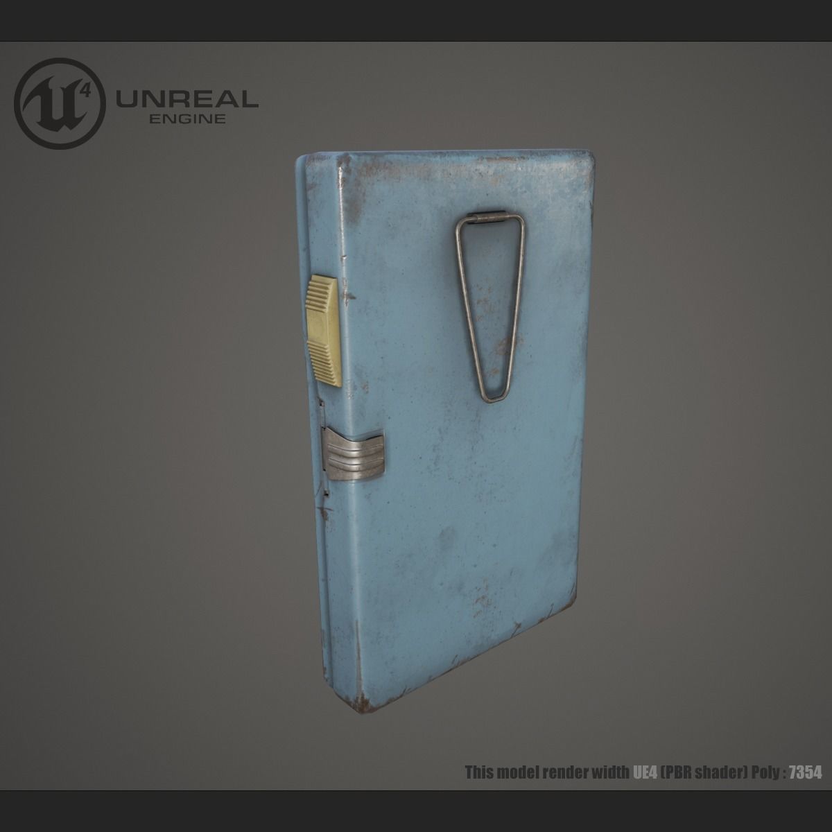 Military flashlight Low-poly 3D model_2