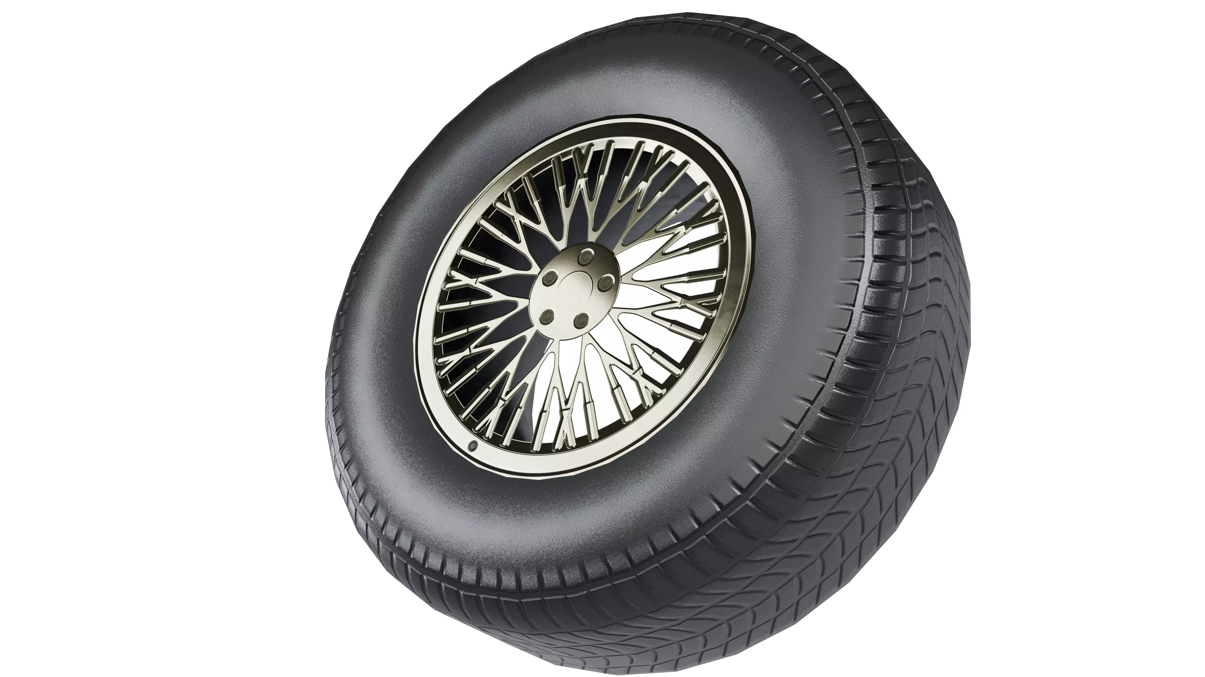 Rim And Tire V14 Low-poly 3D model