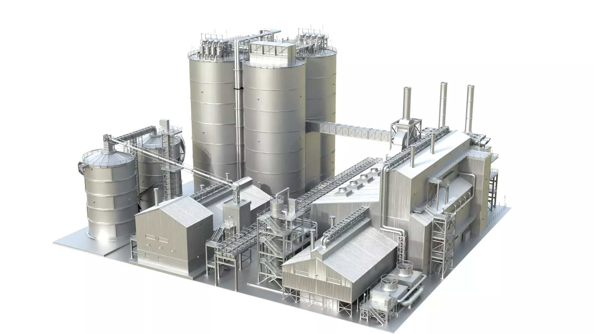 Industrial Refinery 100 Objects Kitbash Pack Low-poly 3D model