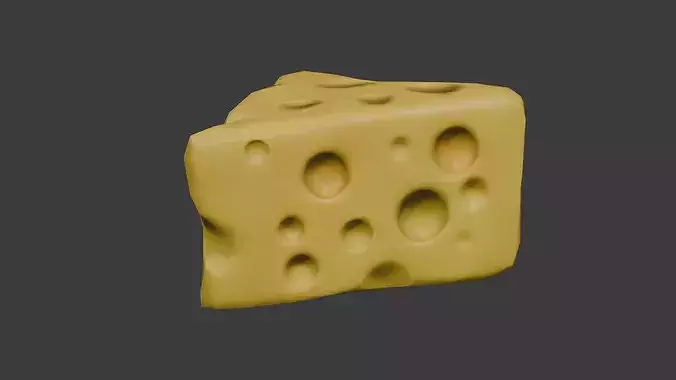 Stylized Cheese Slice  Low Poly Game Ready Low-poly 3D model 2