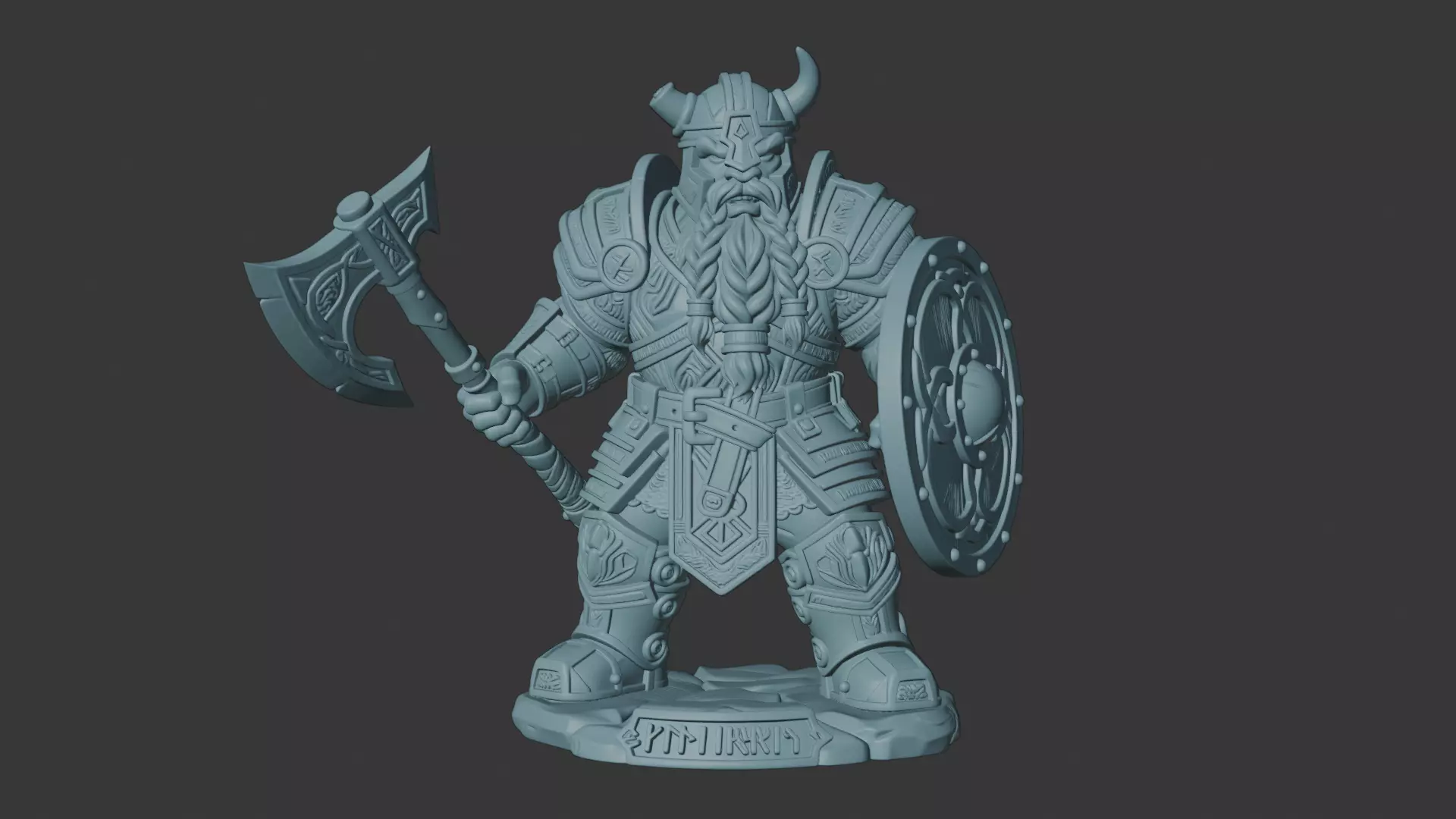 Viking Warrior with Axe Shield 3D print model