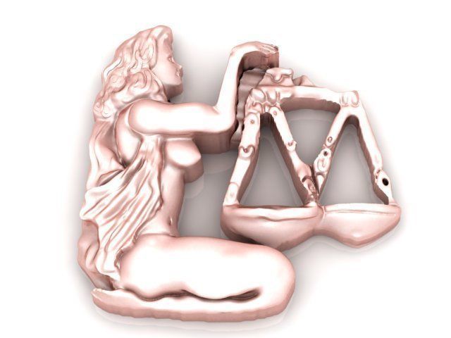 Pendant zodiac sign of libra 3D print model_1