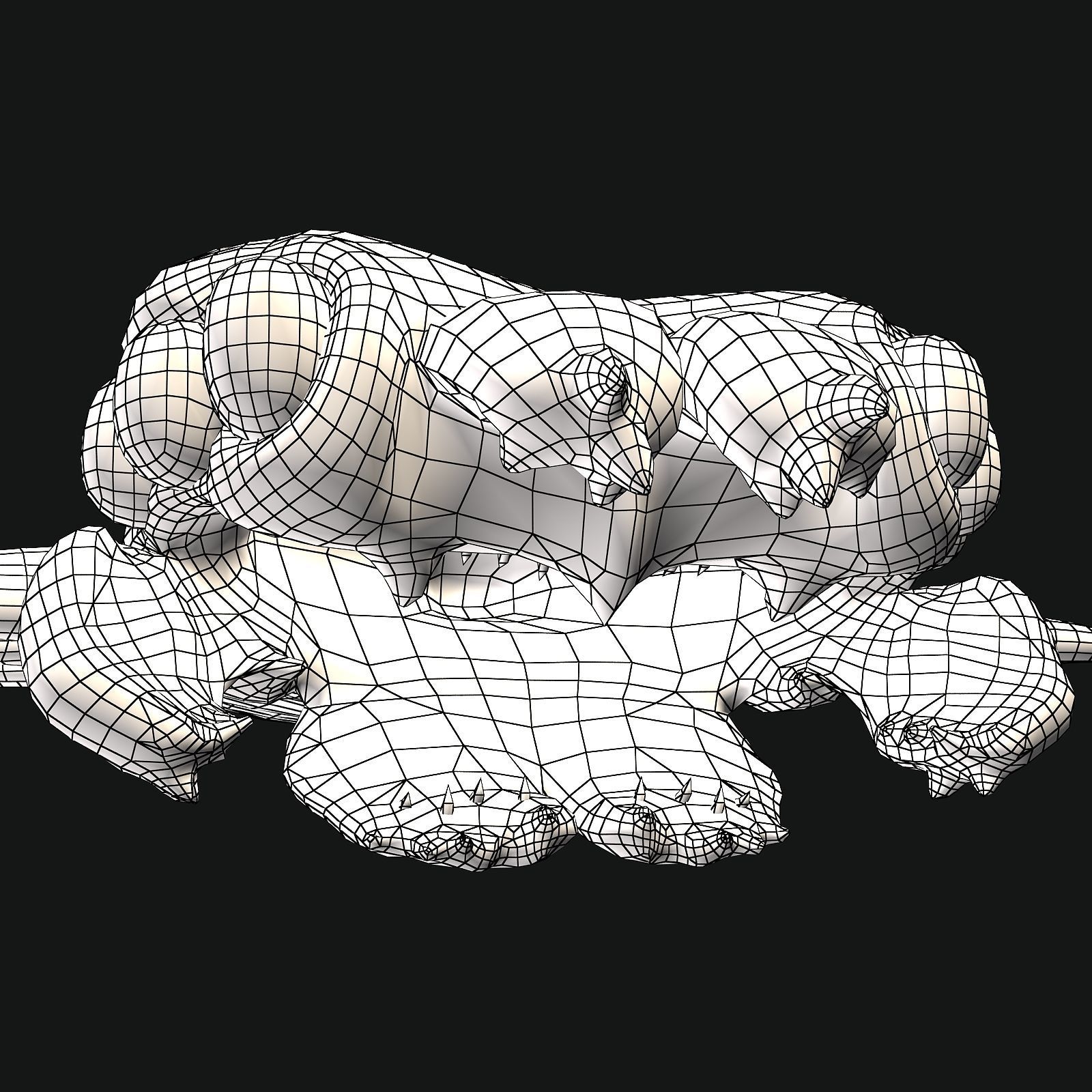 Sea monster Low-poly 3D model_58
