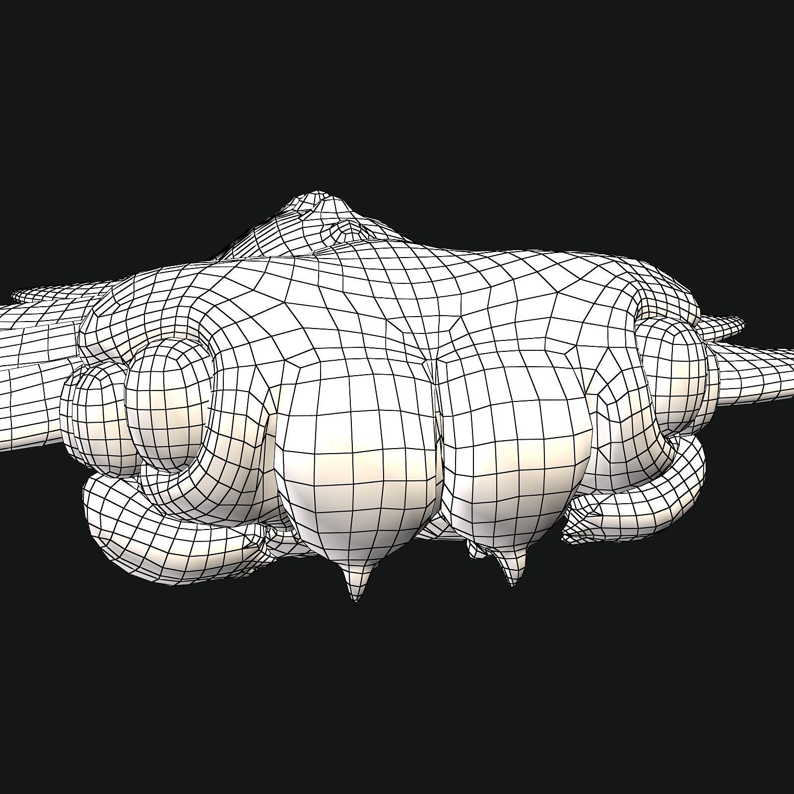 Sea monster Low-poly 3D model_52