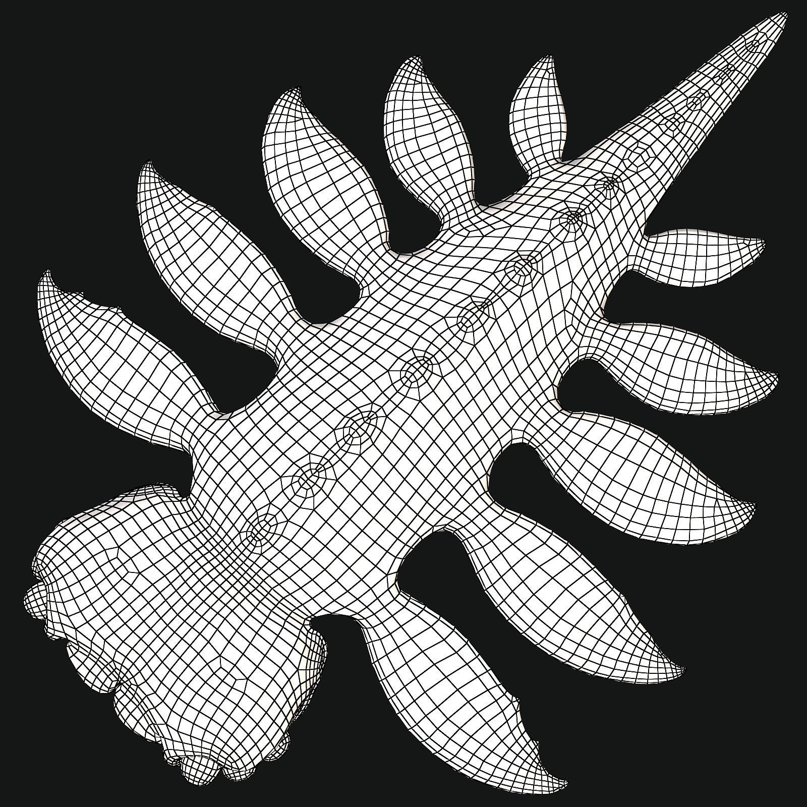 Sea monster Low-poly 3D model_47