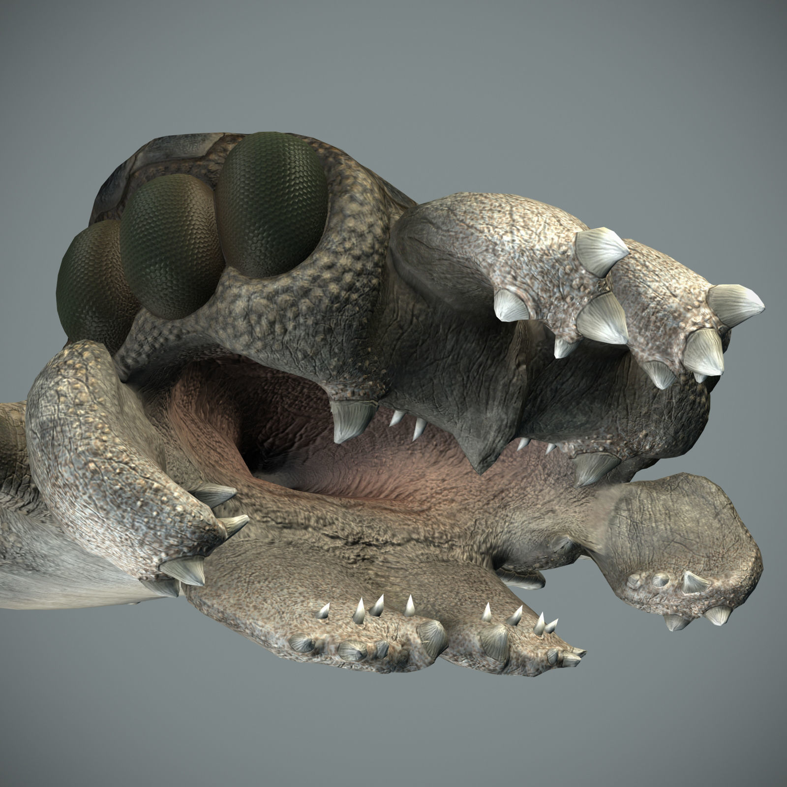 Sea monster Low-poly 3D model_39