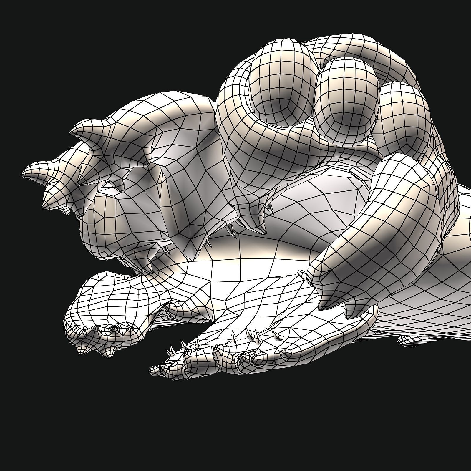 Sea monster Low-poly 3D model_57