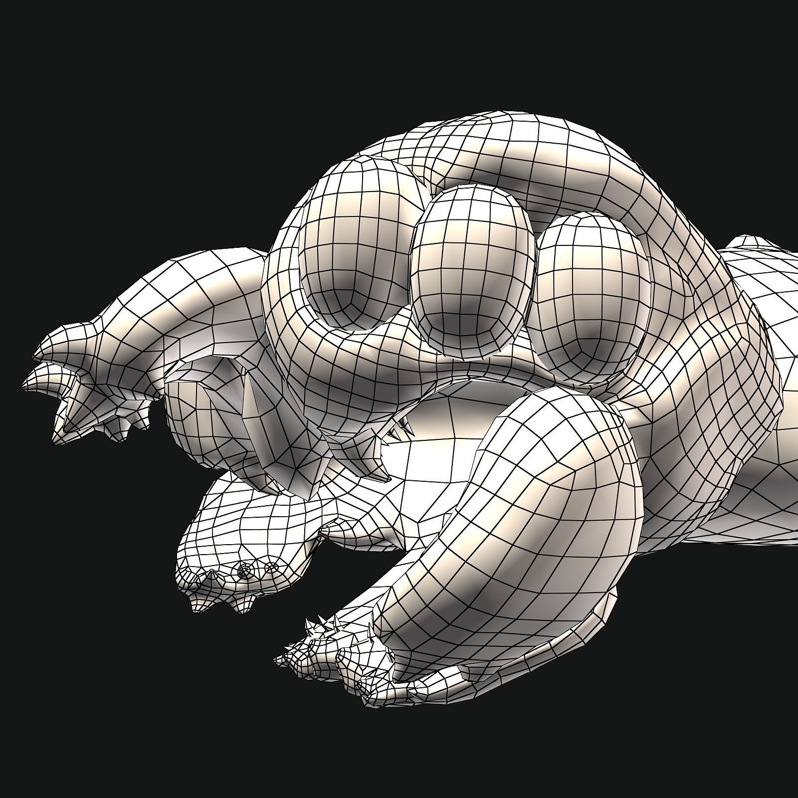 Sea monster Low-poly 3D model_59