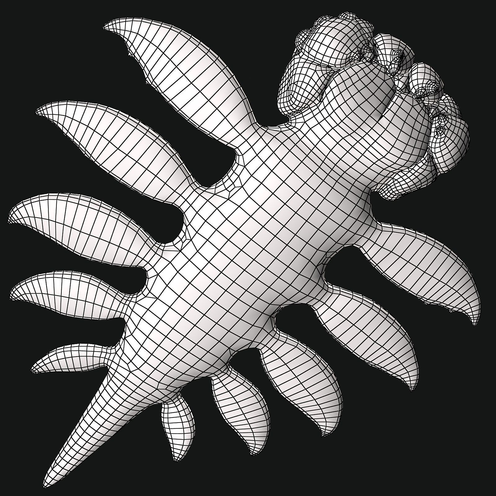 Sea monster Low-poly 3D model_48
