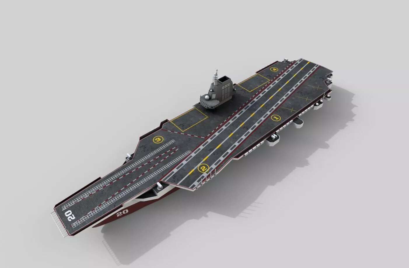 fujian aircraft carrier lowpoly Low-poly 3D model