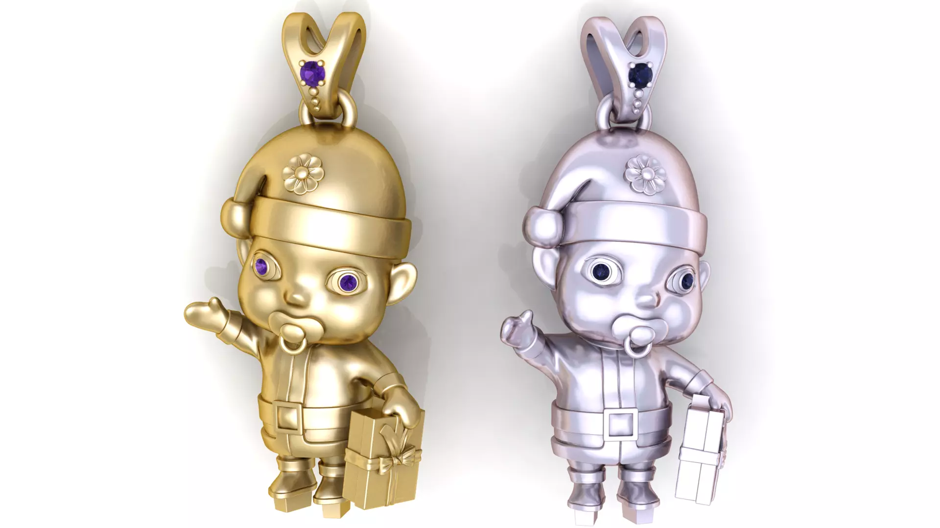 Festive Baby Character Pendant 3D print model