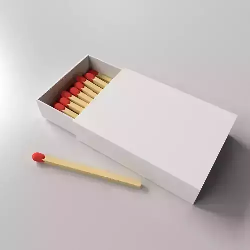 Matchbox matches in box 3D model
