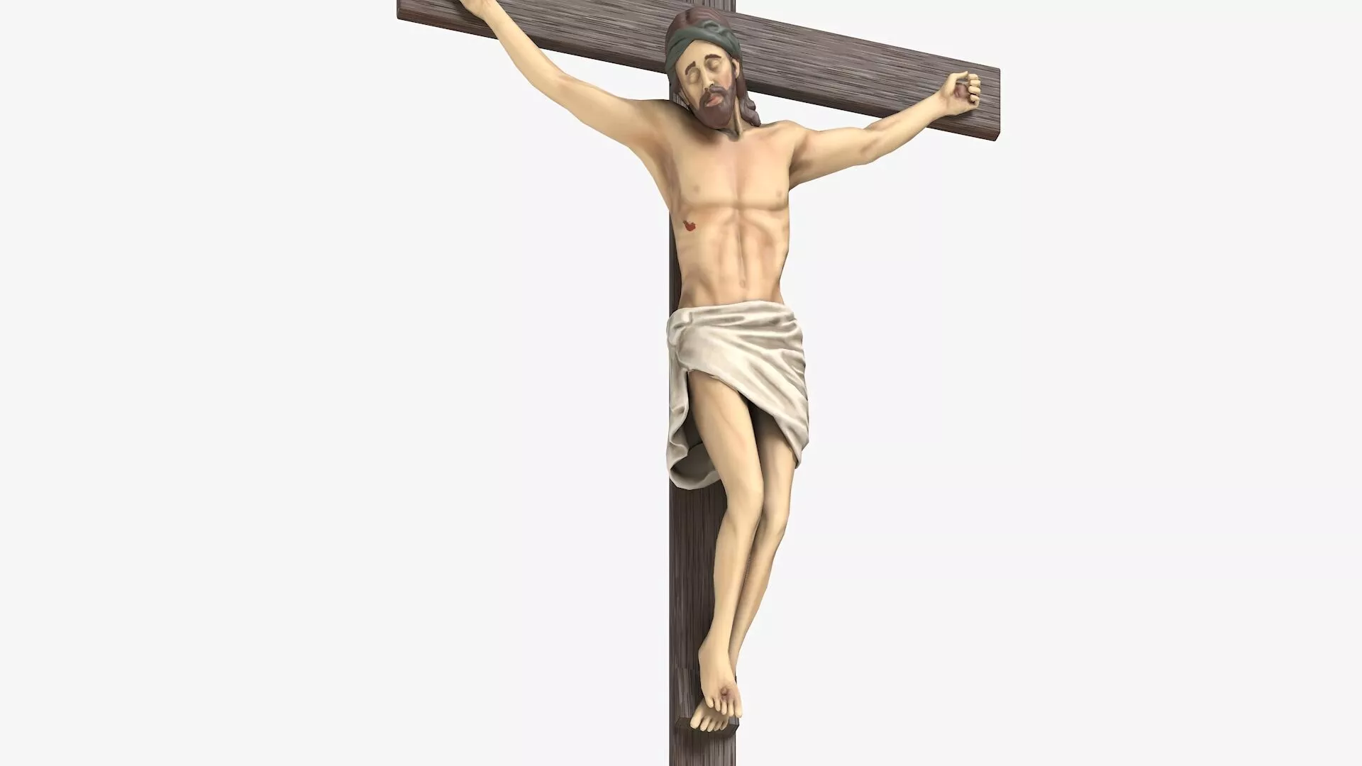 Wall Crucifix Jesus Sculpture Wood 3D model