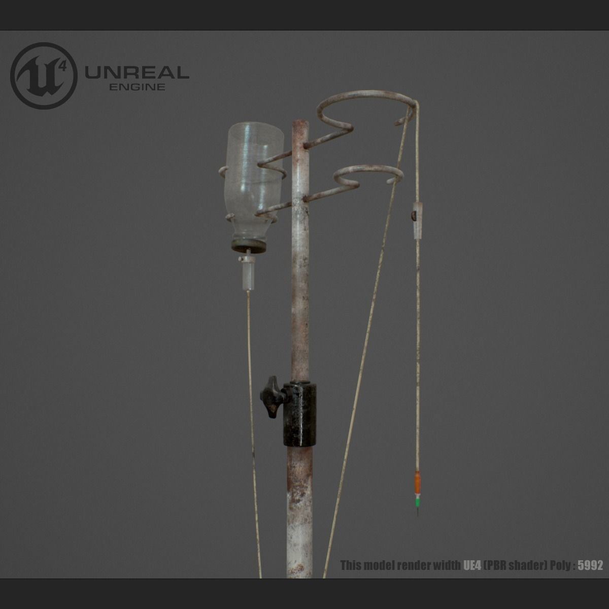 Drip stand Low-poly 3D model_2