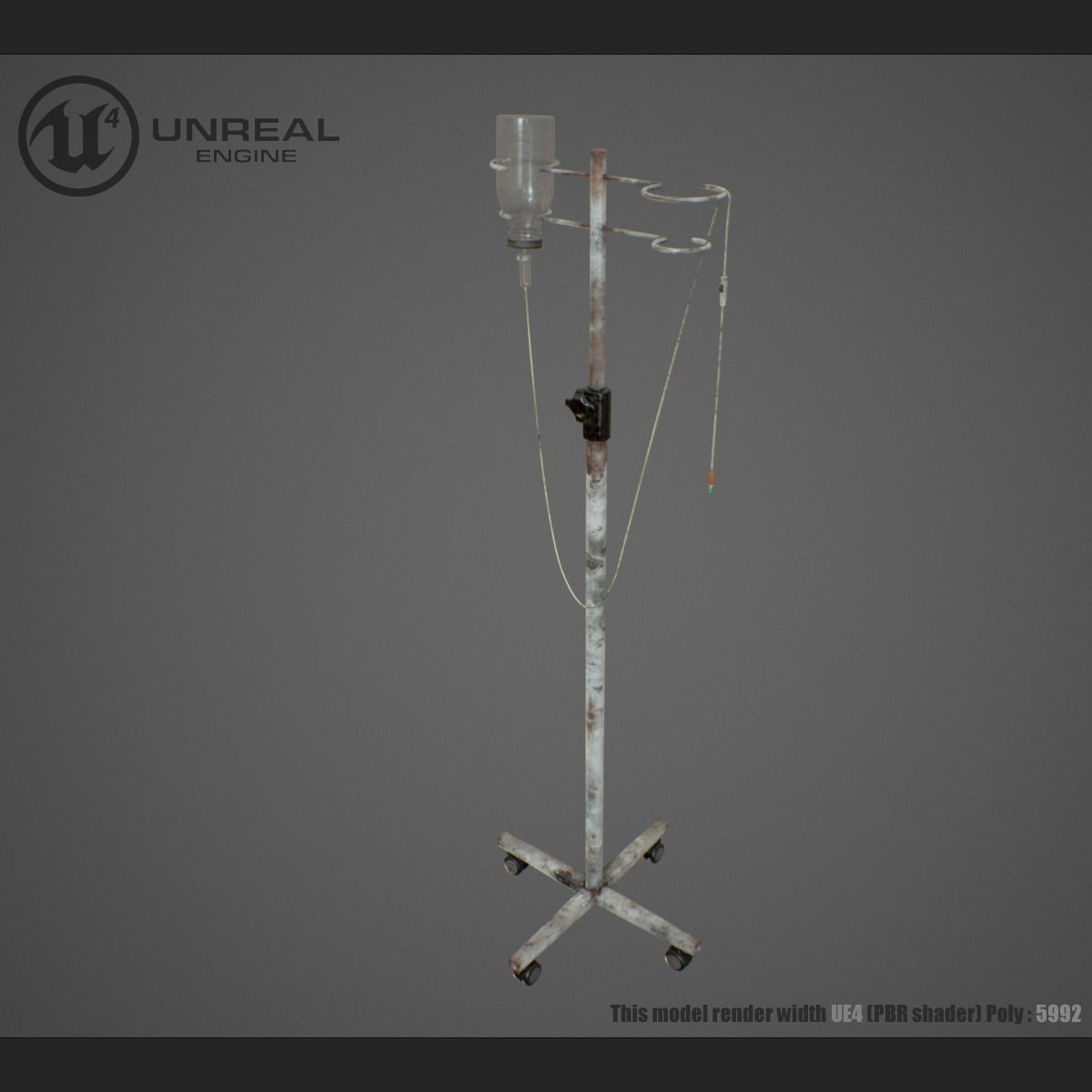 Drip stand Low-poly 3D model_0